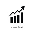 © Faizal - Simple black icon of a bar chart with an upward arrow symbolizing revenue growth, financial success, and business progress. Ideal for finance, marketing, and corporate presentations.