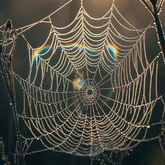 spider web in the morning
