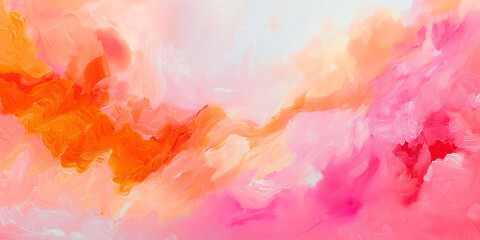  Abstract impressionist painting with dynamic warm color palette and texture