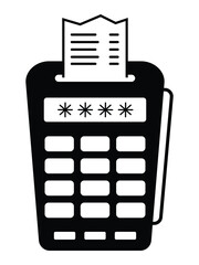 Poster - Pos terminal icon. Modern glyph icon for pos payment system by credit card. Electronic payment and transaction processing. Vector illustration.