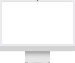 Aufkleber - Vector illustration of a modern computer monitor with blank white screen. Ideal for UI/UX mockups, web design or digital workspace concepts. Vector EPS 10