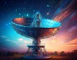 © Lisa - satellite dish antenna for telecommunications and data transmission technology and communication concept