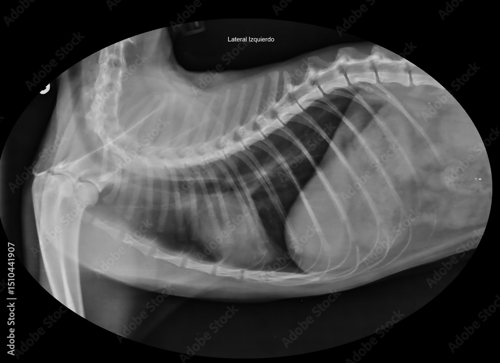 X-Ray Image Showing a Cat’s Lungs and Chest Cavity Stock Photo | Adobe ...
