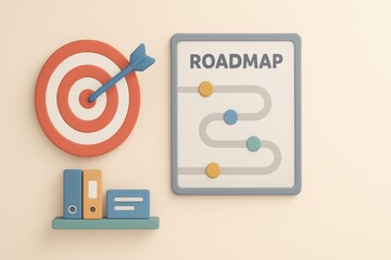 Poster - Creative Target and Roadmap Concept for Business Planning and Strategy Visualization