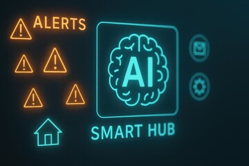 Poster - AI Smart Hub Interface with Alerts and Notifications for Home Automation Control System