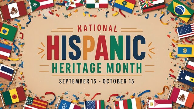 Hispanic Heritage Month Poster Vector Illustration