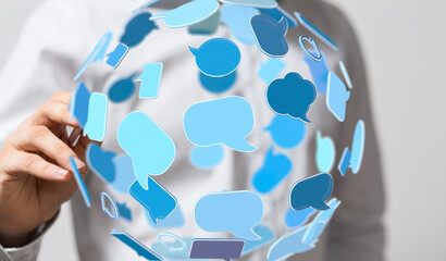 Poster - seamless communication, global reach. share ideas, connect with the world.