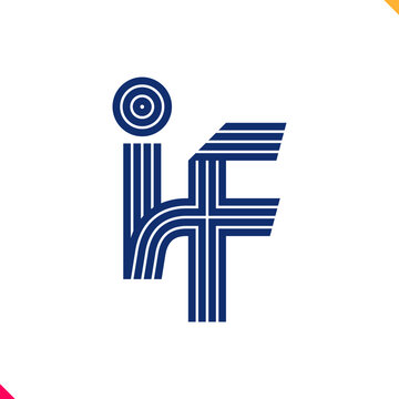 Parallel line monogram initial logo, combination of letter I and F. Best for name abbreviation.