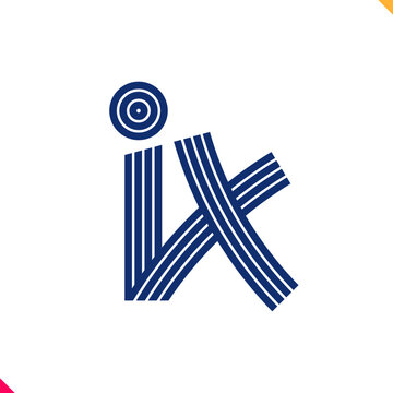 Parallel line monogram initial logo, combination of letter I and X. Best for name abbreviation.