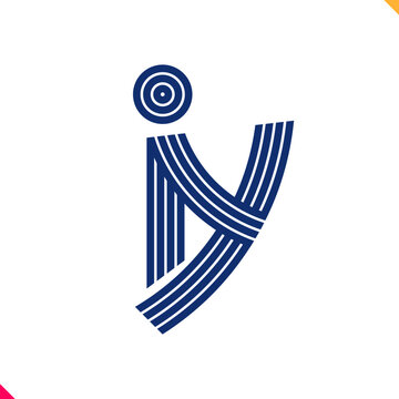 Parallel line monogram initial logo, combination of letter I and Y. Best for name abbreviation.