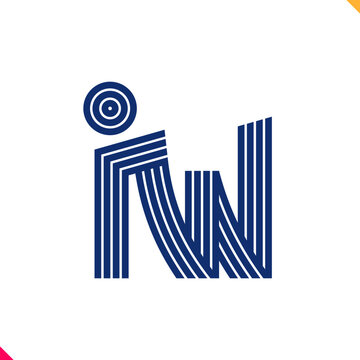 Parallel line monogram initial logo, combination of letter I and W. Best for name abbreviation.