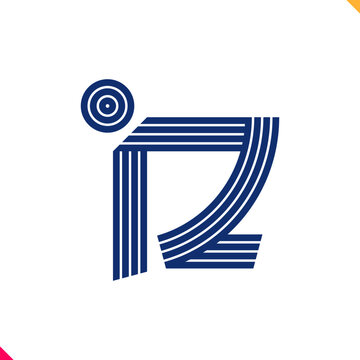 Parallel line monogram initial logo, combination of letter I and Z. Best for name abbreviation.