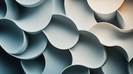 Poster - Abstract blue and beige 3d wave pattern background