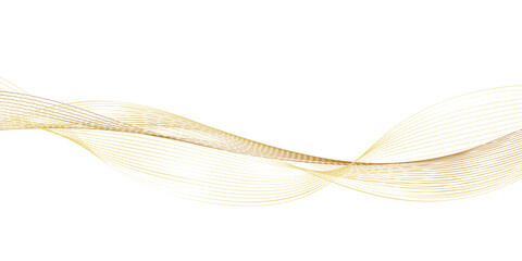 Wall Mural - soft gold smoke gradient transparent wave background. colorful flowing wavy lines isolated on white 