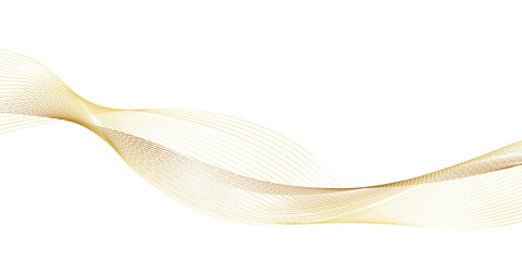Wall Mural - soft gold smoke gradient transparent wave background. colorful flowing wavy lines isolated on white 