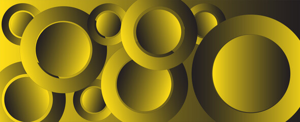 Poster - Abstract yellow background with circles. Dynamic shapes composition.vectors eps 10