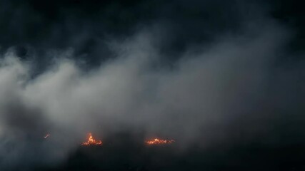 Aufkleber - Night scene of fire and smoke.