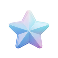 Poster - Colorful luminous and faceted star shaped geometric design in a gradient of pastel hues creating a modern elegant and inspiring visual