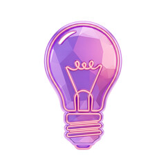 Fototapete - Vibrant purple lightbulb icon glowing to represent creativity ingenuity and innovative problem solving