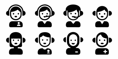 Poster - Call center support icon design professional illustration for customer service