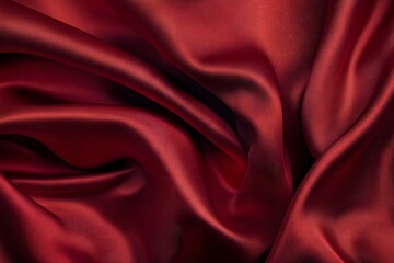 flowing crimson red silk fabric background with elegant soft drapes and luxurious texture for design