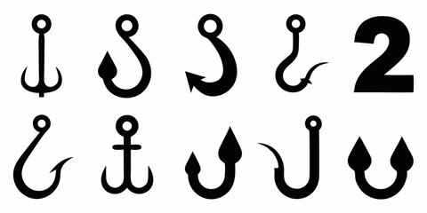 Poster - High resolution fishing hook icon design cmyk color palette suitable for various applications