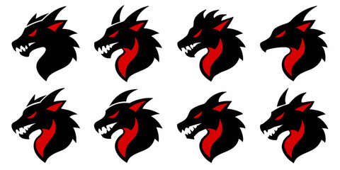 Poster - High resolution dragon head logo icon design cmyk color profile