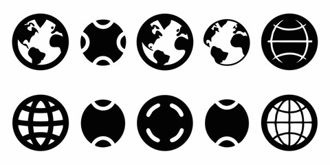 Poster - A collection of globe icons in diverse styles for digital use