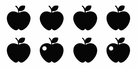 Poster - Apple icon design set a single high resolution apple logo and additional related icons