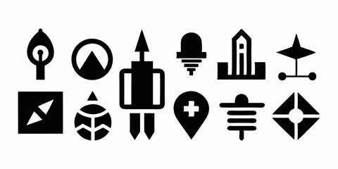 Aufkleber - Professional logo design template featuring a set of twelve unique icons for branding