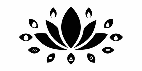 Aufkleber - Lotus flower logo design inspiration template featuring cmyk and black color palette