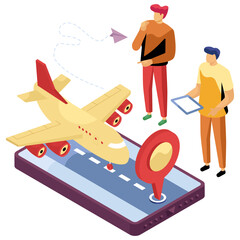 Wall Mural - trendy design illustration of flight location