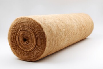 Poster - Unpenetrating Roll of Light Brown Material on a Neutral Background Ideal for Creative and Artistic Projects or Crafting Applications