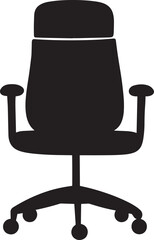 Fototapete - Black vector illustration of a clean, simple office chair silhouette icon.