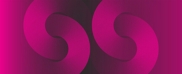 Poster - modern dark pink abstract horizontal banner background with glowing geometric lines.suitable for cov