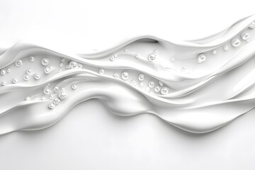 Fototapete - Abstract white background with a wavy texture, a 3D rendering illustration of elegant lines and waves for a design element,