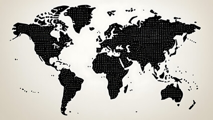 Wall Mural - world map illustration with international abstract globalization with technology theme representing 