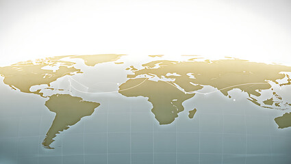 Wall Mural - world map background with conceptual abstract background illustrating globalization and technology w