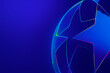 © gadiel - Fondo 3D inspirado en los visuales de la UEFA Champions League con luces brillantes, degradados azul profundo y efectos de focos, ideal para gráficos de fútbol y presentaciones deportivas