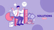 © 365 days studio - A professional manager or consultant successfully controls all aspects of a project. This illustration with charts, money, and a clock symbolizes efficient financial and time management.