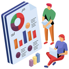 Wall Mural - a unique design illustration of business report