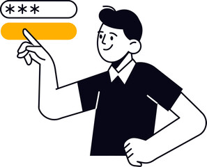 Poster - How to create strong password security online login access account data protection authentication enter key vector art illustration
