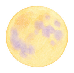 Wall Mural - png dreamy watercolor moon illustration.