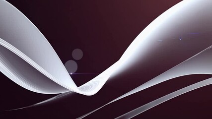 Fototapete - White elegant waves flowing gracefully across deep red backdrop, accented by soft light flares, creating dynamic abstract animation with smooth visual energy and modern design aesthetic