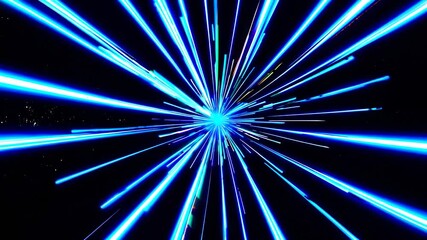 Poster - Hypnotic light speed zoom effect animation showcases colorful streaks radiating outward against a dark backdrop, creating a visually captivating journey through space