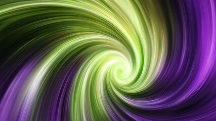 Fototapete - Green and purple hues intertwine, creating a mesmerizing vortex that draws the eye into its swirling depths, perfect for captivating backgrounds and visual effects