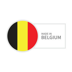 Poster - Made In Belgium Label Icon Vector Design.