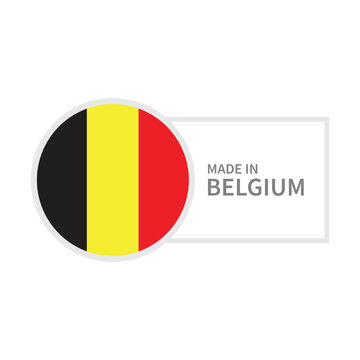 Made In Belgium Label Icon Vector Design.