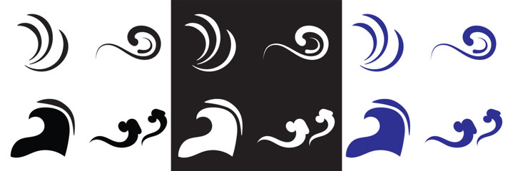 Poster - Water wave sign icon. Vector for websites, mobile interfaces, presentations, banner, visual branding etc. Vector illustration. isolated on white and black background. EPS 10