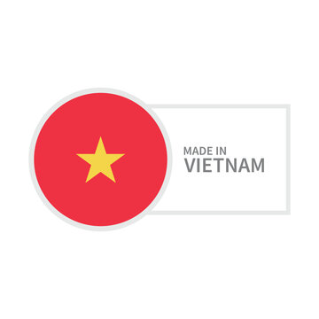 Made In Vietnam Label Icon Vector Design.